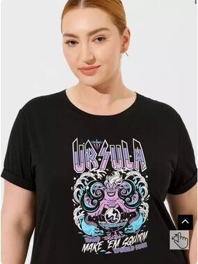 Torrid Disney Little Mermaid Ursula Roll Sleeve Top
